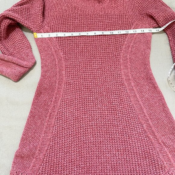 Angel of the North Anthro Cowl Neck Sweater Womens XS Pink Chunky Knit - Picture 13 of 16
